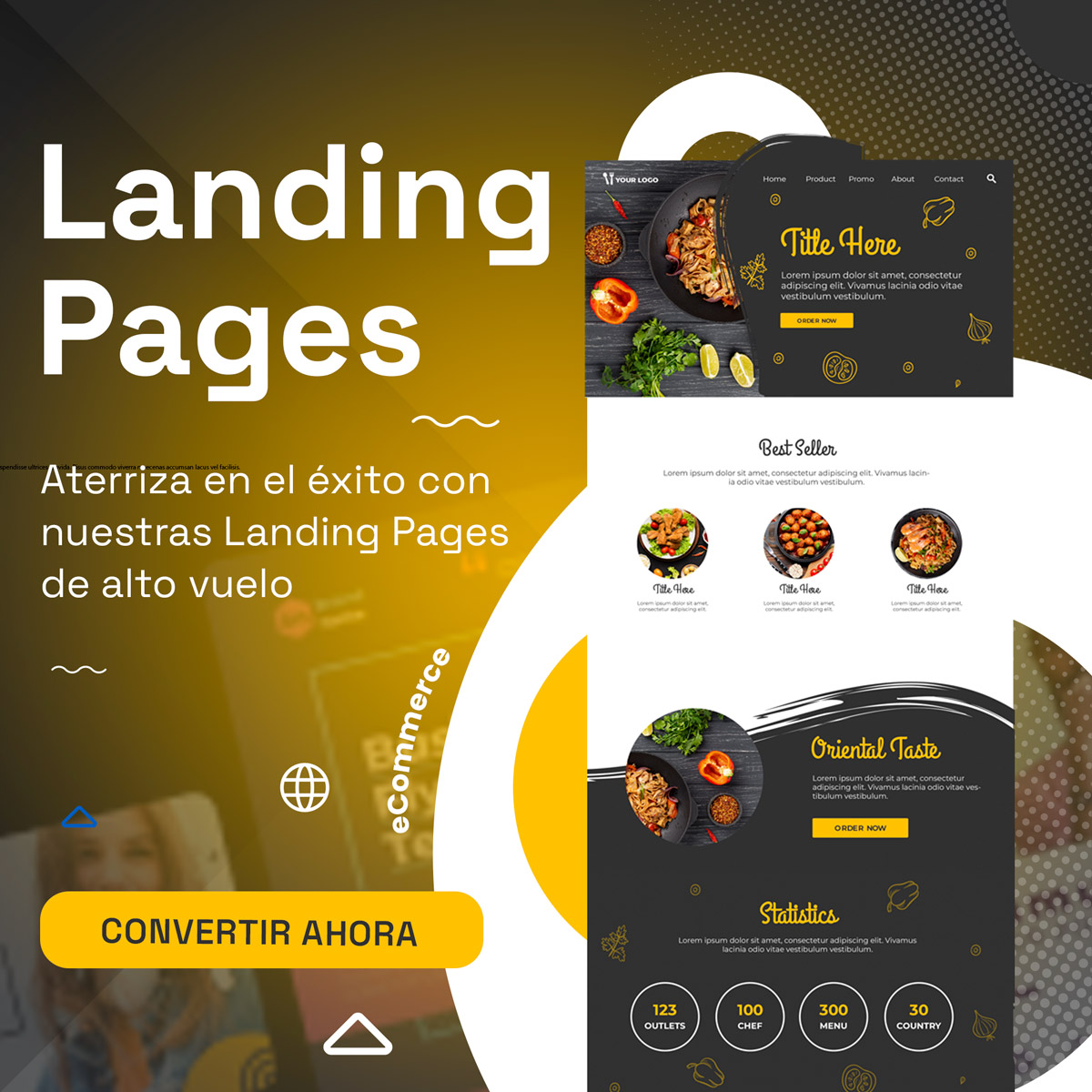 Banner diseño Landing Page eCommerce Marketing Digital